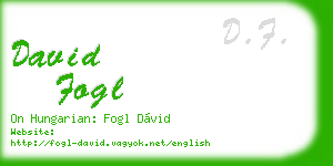 david fogl business card