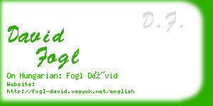 david fogl business card